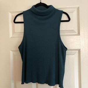 Teal Topshop Mock Turtleneck